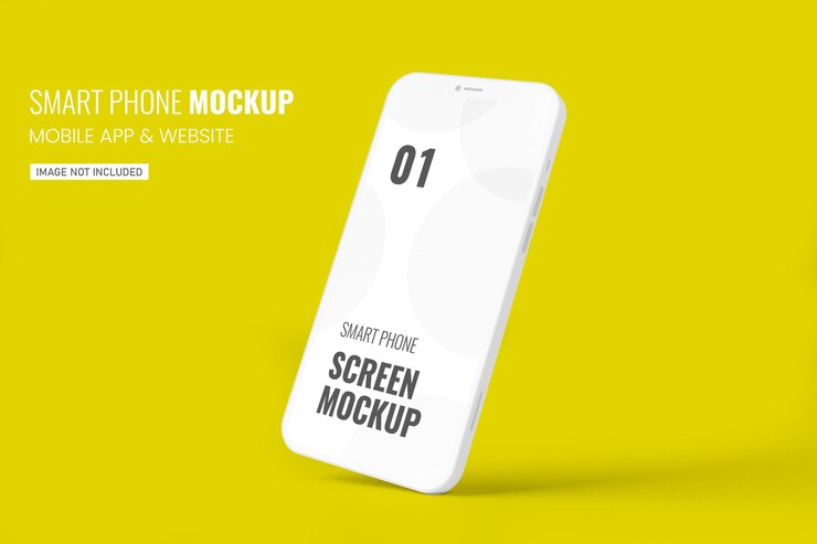 Mockup di smartphone bianco nel rendering 3D