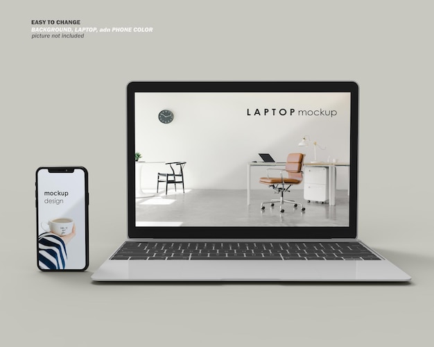 MOCKUP DI SMARTPHONE E LAPTOP REALISTICI