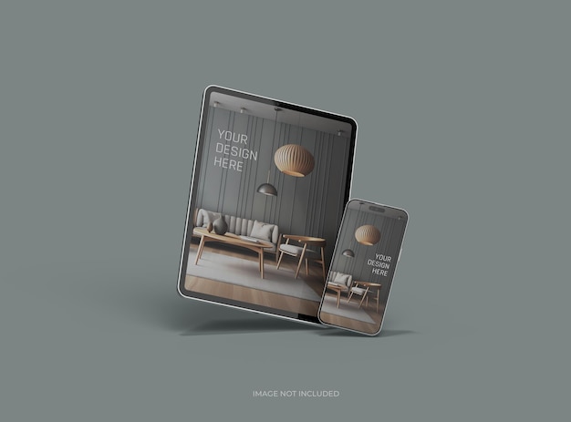 Mockup di smartphone e tablet per UIUX Product Showcase 3D Render