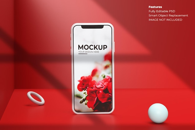 Mockup di smartphone in rendering 3d realistico