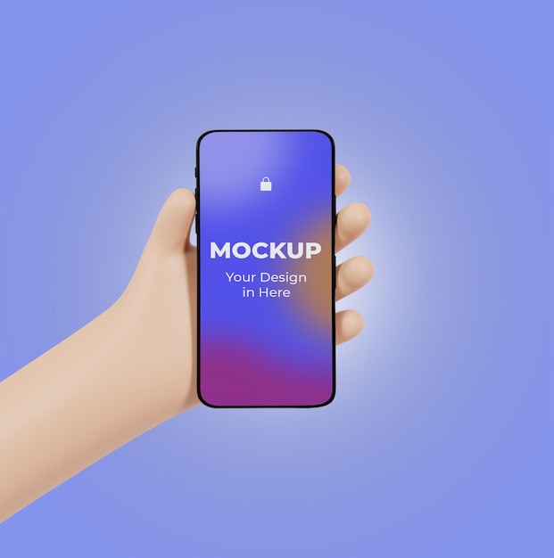 Mockup di smartphone mobile a mano