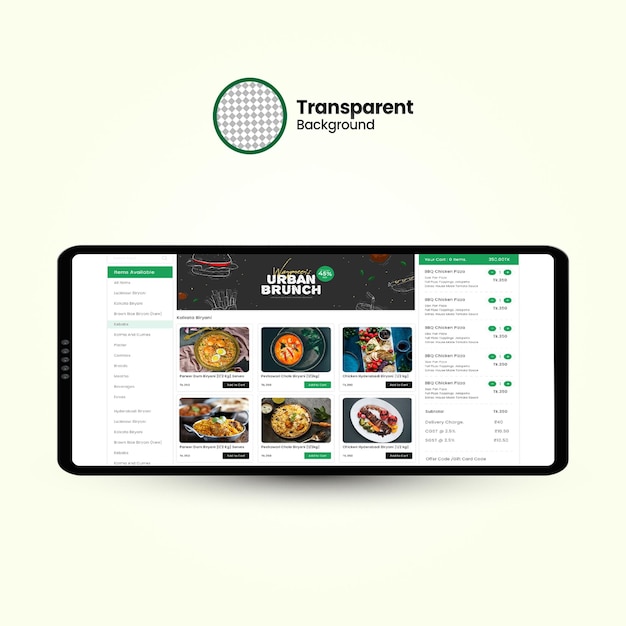 Mockup di software POS versatile per le aziende