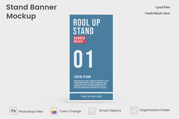 Mockup di stand rollup xbanner