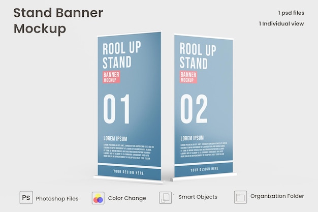 Mockup di stand rollup xbanner