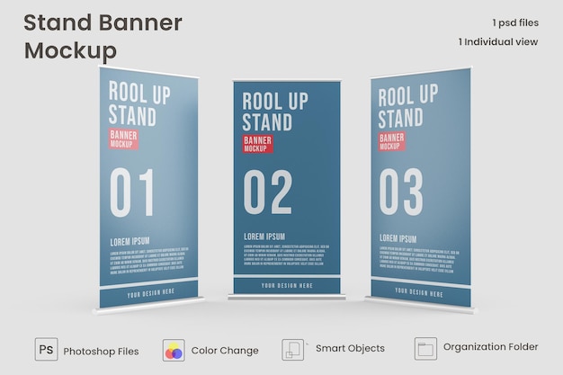 Mockup di stand rollup xbanner