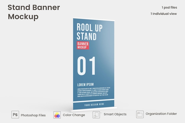 Mockup di stand rollup xbanner