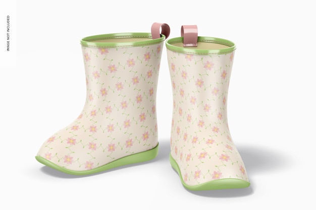 Mockup di stivali da pioggia per bambini