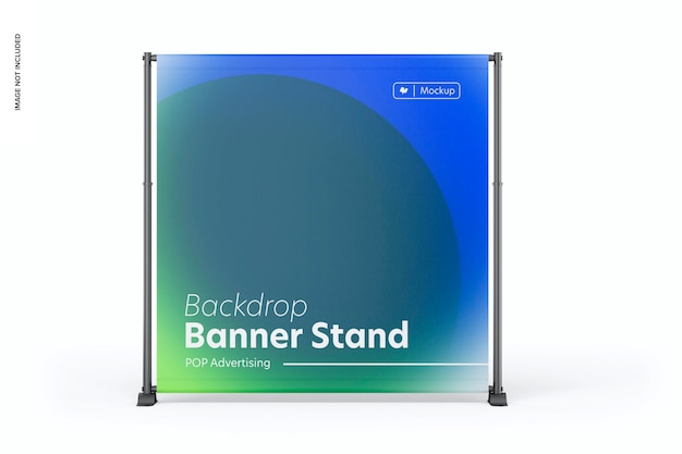 Mockup di supporto per banner sullo sfondo, vista frontale