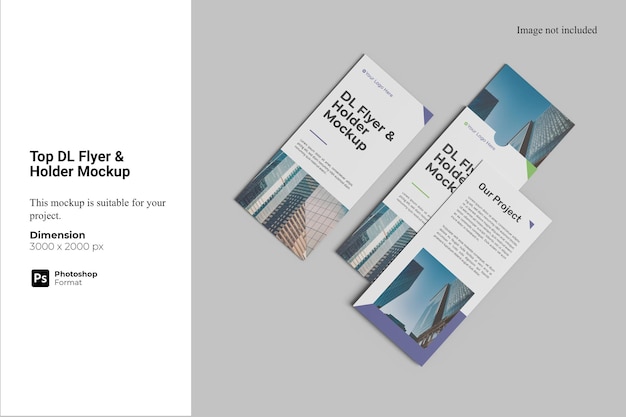 Mockup di supporto per volantini DL superiore