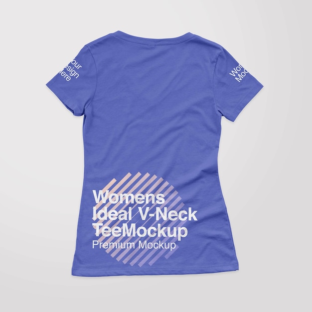 Mockup di t-shirt con scollo a V ideale da donna