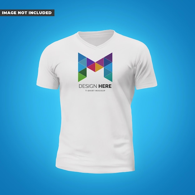 Mockup di t-shirt con scollo a V