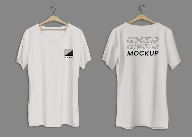 Mockup di t-shirt con vista anteriore e posteriore