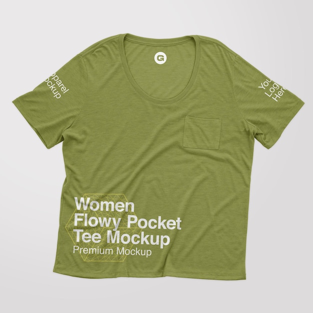 Mockup di t-shirt da donna Flowy Pocket