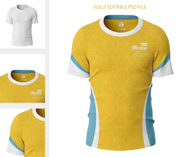 Mockup di t-shirt maschile gialla