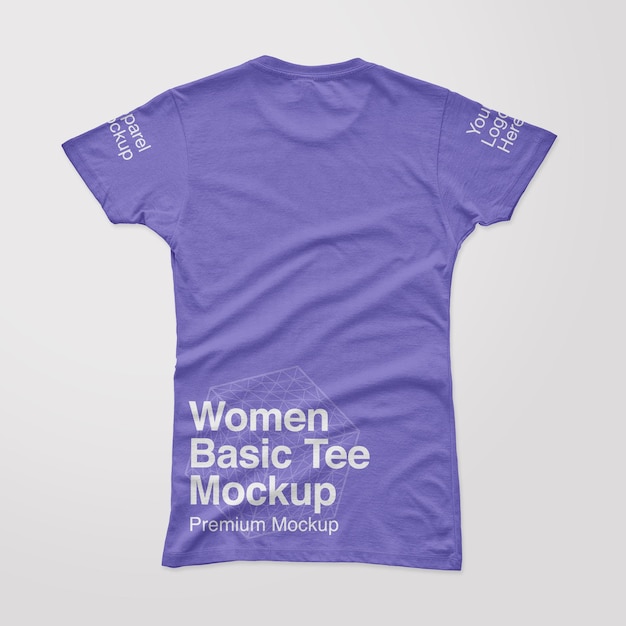 Mockup di t-shirt posteriore base da donna