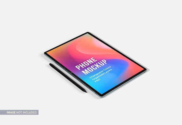 Mockup di tablet con colori di sfondo modificabili