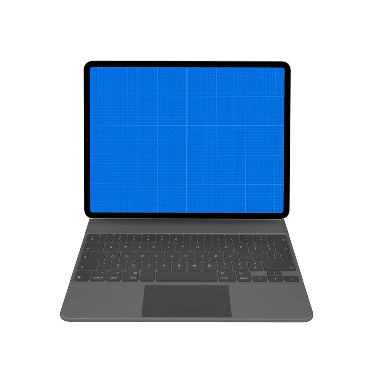 PSD mockup di tablet e tastiera