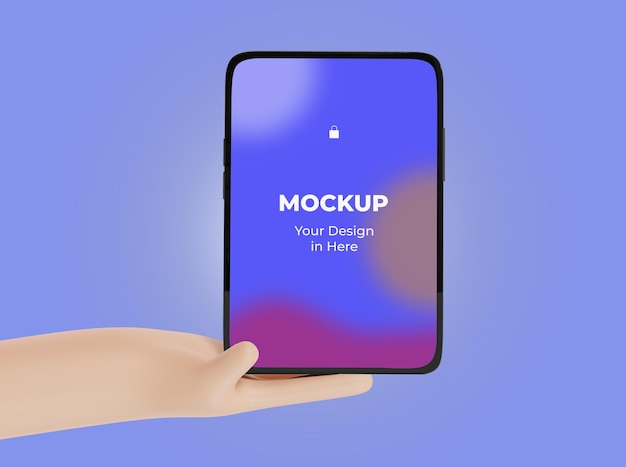 Mockup di tablet mobile con mano