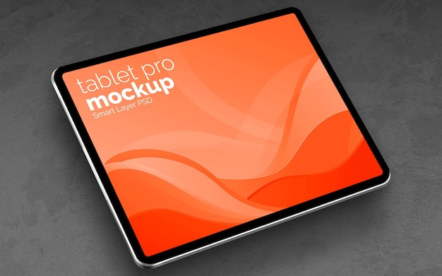 Mockup di Tablet Pro su sfondo grigio