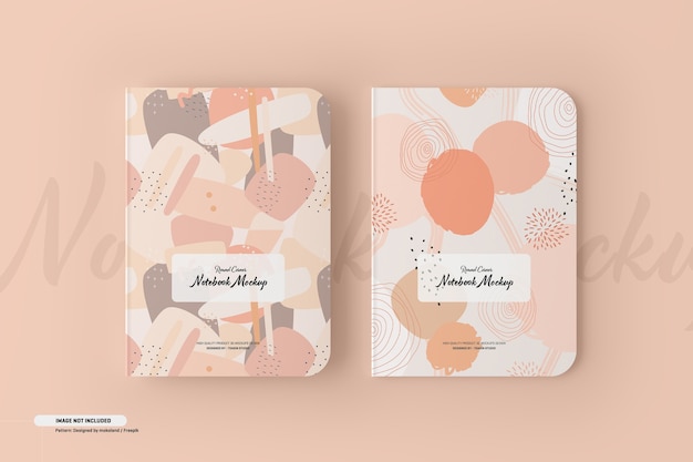 Mockup di taccuino ad angolo rotondo