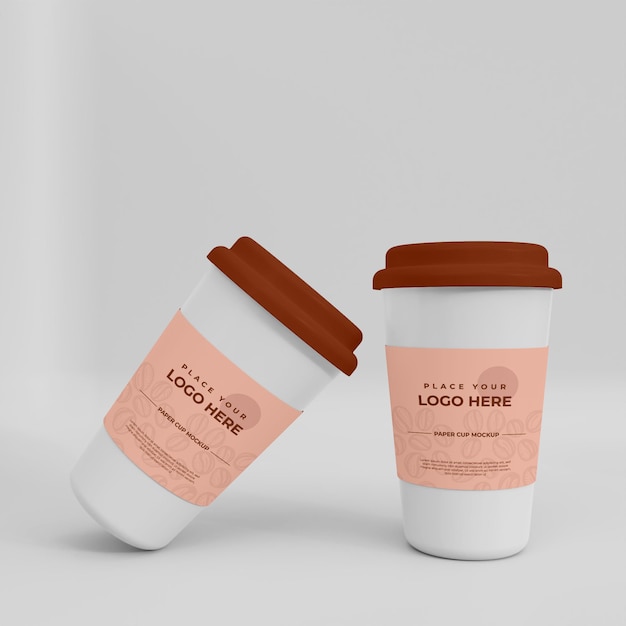 Mockup di tazza di caffè di carta realistico