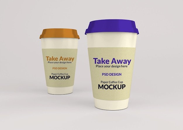 Mockup di tazza di caffè in carta da asporto realistico