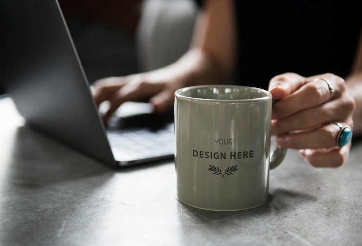 PSD mockup di tazza di caffè