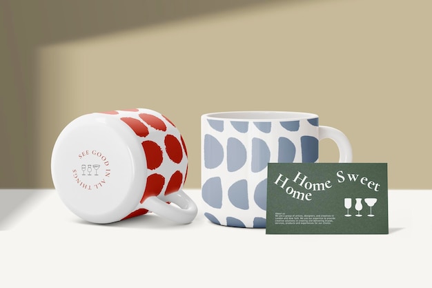 Mockup di tazza di ceramica utensili da cucina oggetto realistico psd