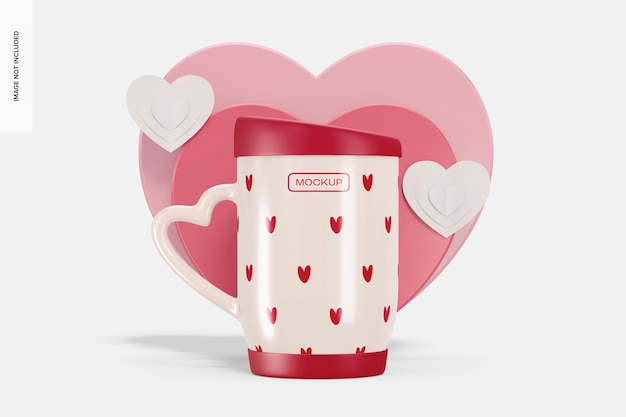 Mockup di tazza di San Valentino, vista frontale