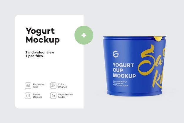 Mockup di tazza di yogurt opaco