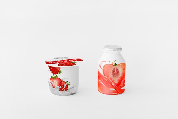 Mockup di tazza di yogurt