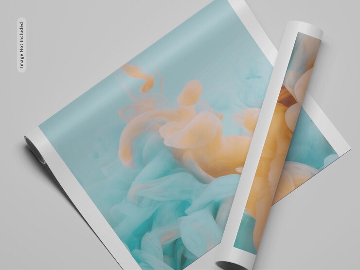 PSD mockup di tela arrotolata
