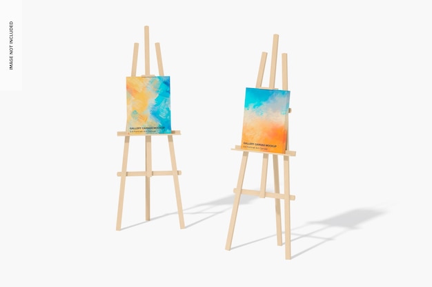 Mockup di tela artistica per ritratti 3:4, prospettiva