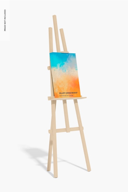 Mockup di tela artistica per ritratti 3: 4, vista da sinistra
