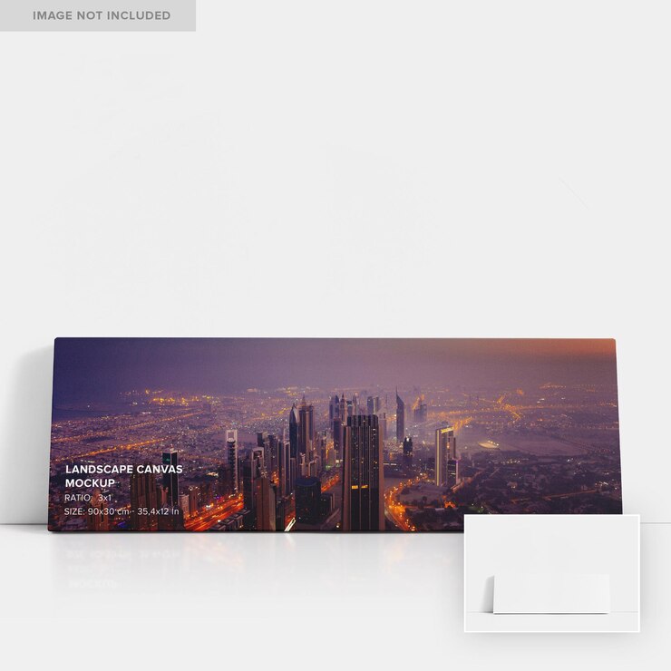 Mockup di tela di paesaggio