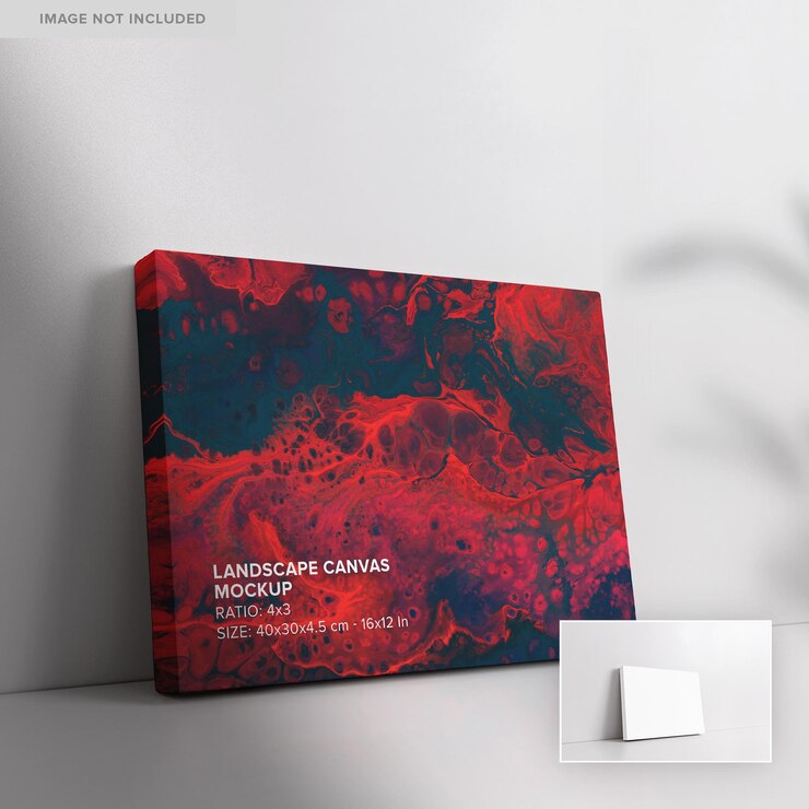 Mockup di tela di paesaggio