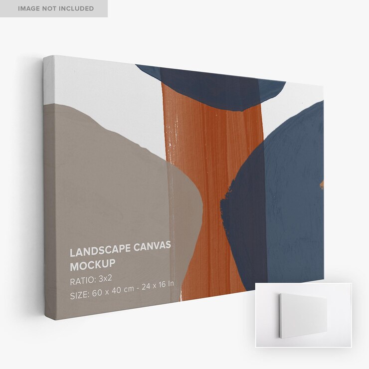 Mockup di tela paesaggistica 3x2 da appendere