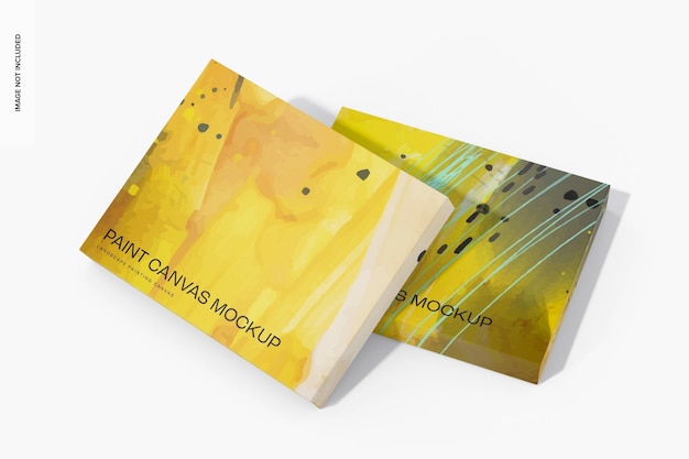 Mockup di tela per pittura di paesaggio, impilati