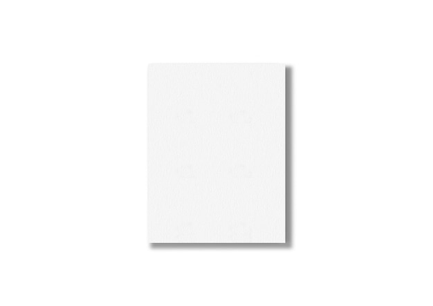 Mockup di tela verticale vuota su sfondo bianco