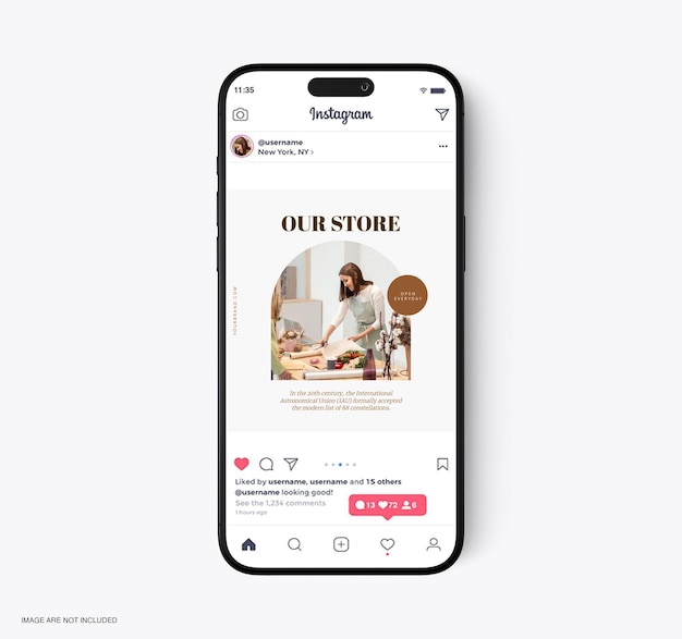Mockup di telefoni cellulari per i social media