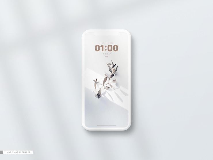 Mockup di telefono bianco pulito minimo