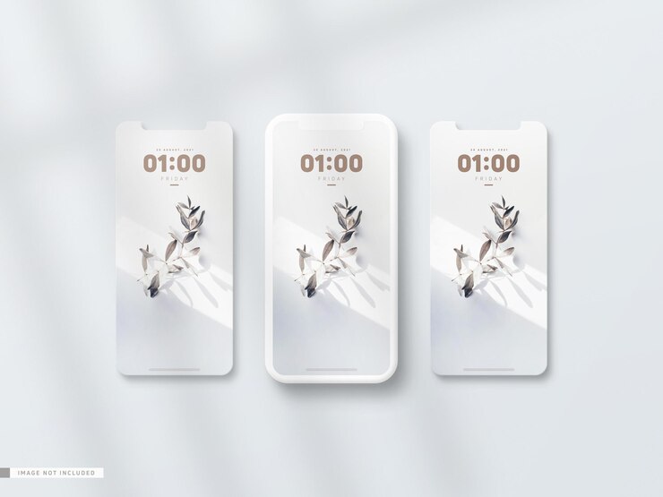 Mockup di telefono bianco pulito minimo