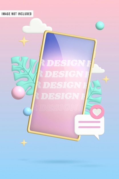 Mockup di telefono illustrato