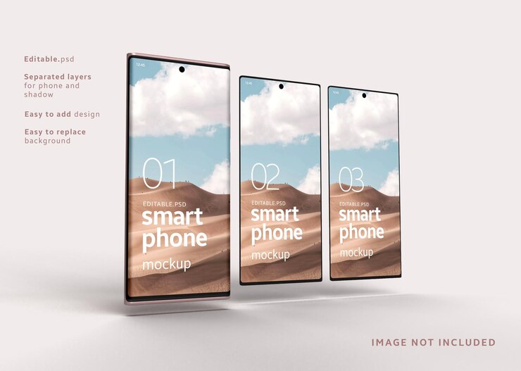 Mockup di telefono Samsung Galaxy Note modificabile psd