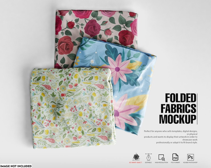 Mockup di tessuti piegati