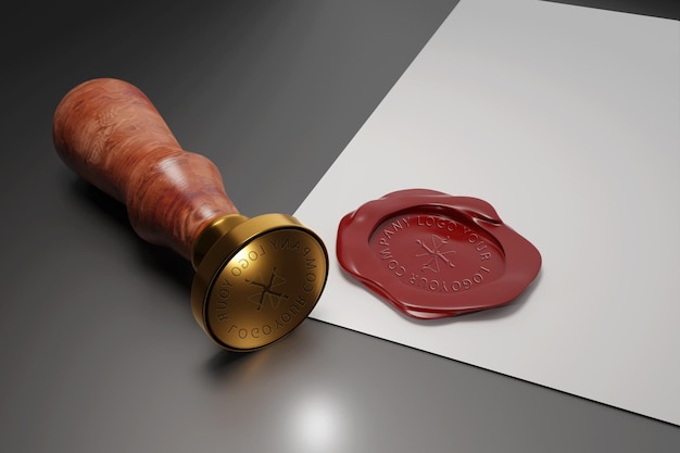 Mockup di timbro sigillo di cera