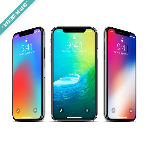 Mockup di tre smartphone
