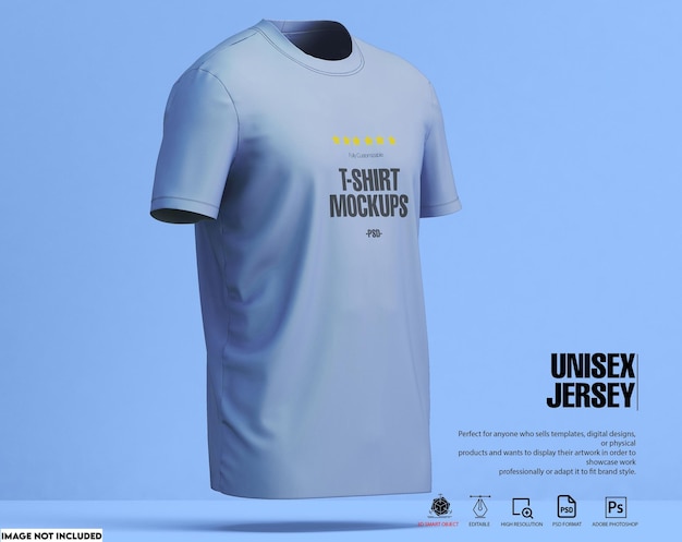 Mockup di tshirt in jersey unisex annodato piegato