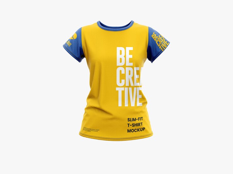 Mockup di tshirt slimfit da donna