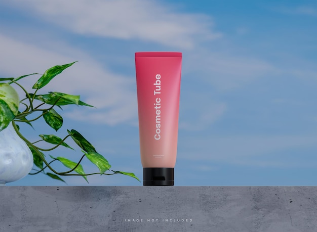 Mockup di tubo di crema cosmetica